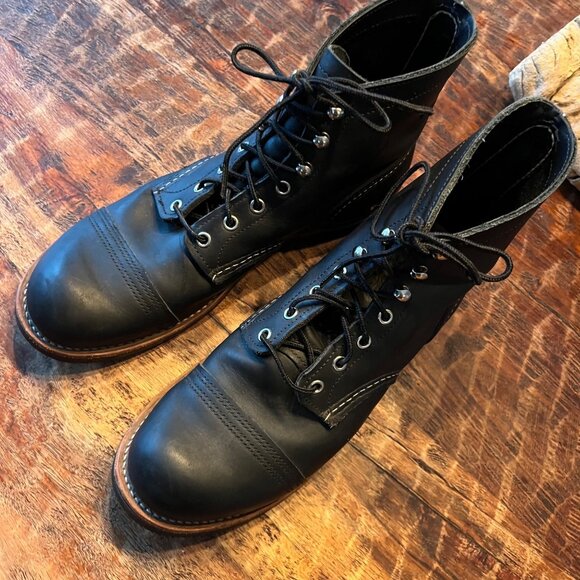 Red Wing Iron Ranger Black Leather Lace-Up Boots Size 10D Made In USA - Picture 4 of 10